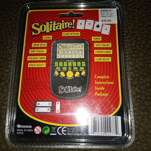 Solitaire hand held electronic card game - Picture 3 of 3